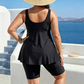 👙 50% RABATT! 💥 Damen fließendes Tankini-Oberteil & Shorts Badeanzug – Bauchkontrolle & stützend – Bequeme Boy Shorts, perfekt für Strand oder Pool – sicherer Sitz und schöne Passform 🌊✨