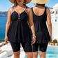 👙 50% RABATT! 💥 Damen fließendes Tankini-Oberteil & Shorts Badeanzug – Bauchkontrolle & stützend – Bequeme Boy Shorts, perfekt für Strand oder Pool – sicherer Sitz und schöne Passform 🌊✨
