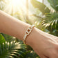 📿 50% RABATT! 💥 Damen Goldton Zirkonia Kettenarmband – Kubanische Glieder & Zirkon-Akzente – Eleganter Blickfang mit Faltschließe – perfekt für Alltag oder besondere Anlässe ✨🌸