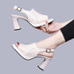 👡 50% RABATT! ✨ Stilvolle & bequeme hochhackige Ledersandalen für Frauen – Verstellbare Riemen & gepolsterte Sohle – Perfekt für Partys, Büro oder elegante Sommerabende – Look und Komfort in einem 🌸