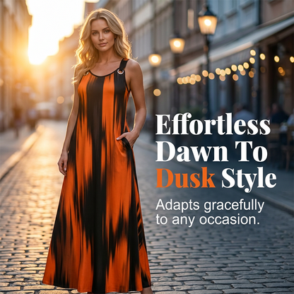 👗 50% RABATT! 🌬️ Ärmelloses bedrucktes Maxikleid – Atmungsaktiv & weich – Perfekt für heiße Tage & faule Abende – betont die Schultern und sorgt für einen lässig-eleganten Look 🌅✨