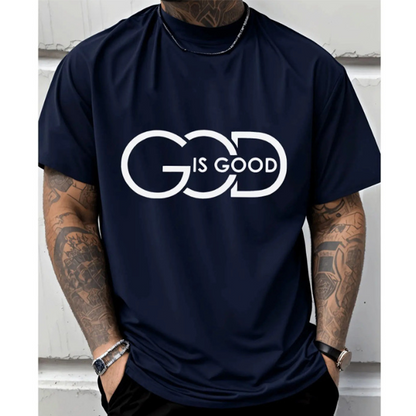 👕 50% RABATT! ✝️ Christliches Grafik-T-Shirt mit "God is Good"-Botschaft – Weiche Baumwolle & inspirierendes Design – Perfekt für den Alltag, als Geschenk oder Glaubensstatement – bequem & aussagekräftig 🙏✨💙