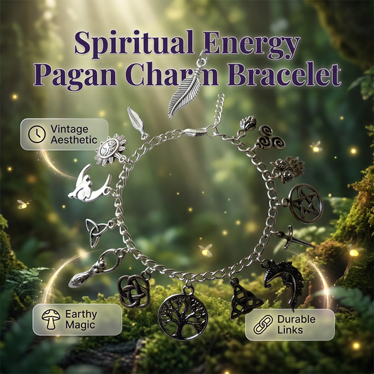 📿 50% RABATT! ✨ Vintage-Armband im heidnischen Stil – Wicca-Symbol-Anhänger & Vintage-Metall – Spirituelle Bedeutung – vielseitig für den Alltag 🌙🪶✨