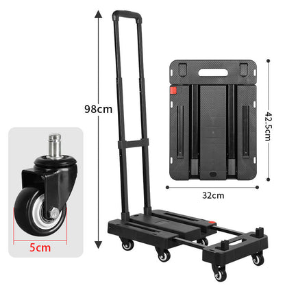 🛒 60% RABATT! 🚛 Faltbare Sackkarre – 150 kg Tragkraft & leise PU-Räder – Teleskopgriff & Sicherheitsriegel – kompakt & platzsparend 💪🔇📦✨