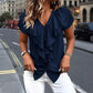 👚 50% RABATT! 🔥 Damen V-Ausschnitt Rüschen Bluse – Elegant & vielseitig – Perfekt für Büro, Abend oder einen stilvollen Auftritt – femininer Look mit Charme 🍷✨