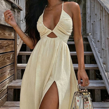 👗 60% RABATT! 🔥 Damen Sommer V-Ausschnitt Maxi-Kleid – Figurbetont & elegant – Perfekt für Abend, Party oder besondere Anlässe – stilvoll & feminin ✨🌙💃
