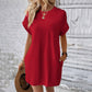 👗 50% RABATT! 🌿 Damen-Tunika-Kleid mit Rundhals – Einfarbig, lockere Passform & Taschen – Vielseitig & bequem – perfekt für Alltag, Freizeit oder Reisen ✨🧳