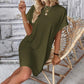👗 50% RABATT! 🌿 Damen-Tunika-Kleid mit Rundhals – Einfarbig, lockere Passform & Taschen – Vielseitig & bequem – perfekt für Alltag, Freizeit oder Reisen ✨🧳