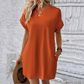👗 50% RABATT! 🌿 Damen-Tunika-Kleid mit Rundhals – Einfarbig, lockere Passform & Taschen – Vielseitig & bequem – perfekt für Alltag, Freizeit oder Reisen ✨🧳