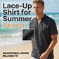 👔 50% RABATT! 🏆 Herren lässiges Schnürhemd mit Kurzarm – Atmungsaktiv & vielseitig – Perfekt für Sommer, Freizeit oder lässige Bürotage – bequemer Look mit Stil ✨🌿