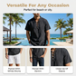 👔 50% RABATT! 🏆 Herren lässiges Schnürhemd mit Kurzarm – Atmungsaktiv & vielseitig – Perfekt für Sommer, Freizeit oder lässige Bürotage – bequemer Look mit Stil ✨🌿
