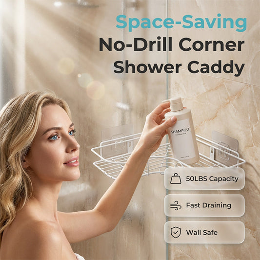 🚿 50% RABATT! 🧺 Platzsparender Duschkorb für die Ecke – Ohne Bohren, robust & rostfrei – Perfekt für Shampoo, Duschgel & Seife – einfache Montage, stabiler Halt ✨🧴
