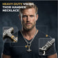 🔥 50% RABATT | Wikinger Thor Hammer Halskette – Edelstahl Byzantinische Kette | Silber & Gold | 60–70 cm ⚡