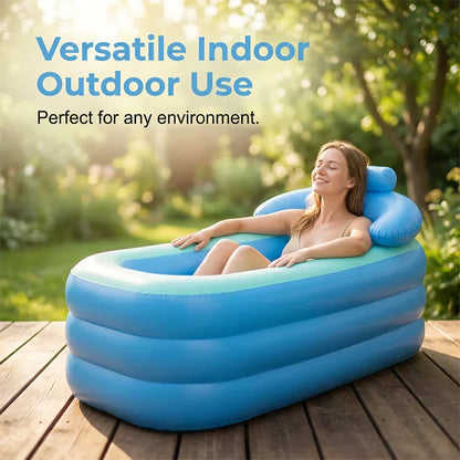 🏊 50% RABATT! 🌊 3-Schicht isolierter Aufblas-Pool – PVC, Wärmespeicherung & Rückenstütze ✨
