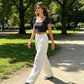 👖 50% RABATT! ⏰ Leichte Leinen-Hose – Weite Passform & entspannter Schnitt – Mit Bindegürtel & dezenten Unifarben – perfekt für warme Tage oder einen lässigen Look 🌿✨