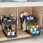 🗄️ 50% RABATT! 🏠 2-stöckiger Mehrzweck-Unterschrank-Organizer – Verstellbar & stabil – Ideal für Küche, Bad oder Arbeitsplatte – maximiert den Stauraum im Schrank oder auf der Ablage 🧴✨