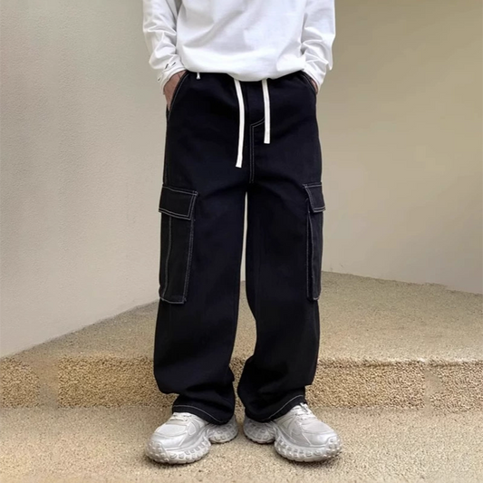 👖 50% RABATT! 🧵 Utility weite Cargo-Hose – Robust, mit vielen Taschen & elastischem Bund – Perfekt für Outdoor, Arbeit oder Freizeit – bequem & praktisch 🌿💪✨