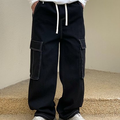👖 50% RABATT! 🧵 Utility weite Cargo-Hose – Robust, mit vielen Taschen & elastischem Bund – Perfekt für Outdoor, Arbeit oder Freizeit – bequem & praktisch 🌿💪✨
