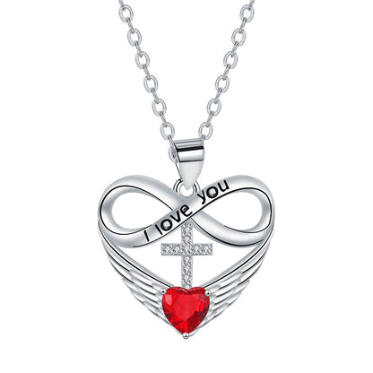 💫 50% RABATT! 🔥 Unendlichkeit Herz Kreuz Halskette mit Flügelanhänger – Elegant & bedeutungsvoll – Perfekt als Geschenk oder täglicher Begleiter – zart & symbolisch ❤️🕊️✨