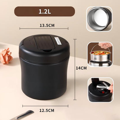 🍱 50% RABATT! 🔥 Vakuum-Thermobehälter mit Faltlöffel – Warme Mahlzeiten unterwegs – Ideal für Büro, Reisen oder Camping – langlebig & praktisch ✨🥣🌿