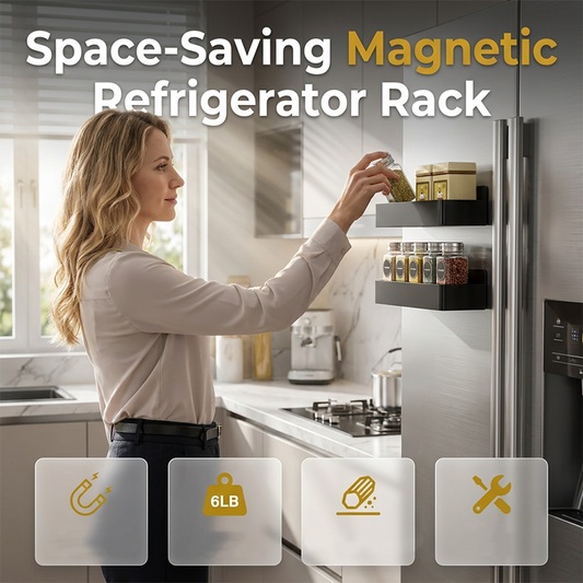 🧲 50% RABATT! 🧊 Magnetisches Kühlschrank-Regal – Starker Halt & praktisch – Ideal für Gewürze, Dosen oder Küchenutensilien – platzsparend & ohne Bohren – perfekt für die Küchenorganisation 🍳✨🏠