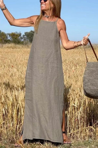 ✨ 60% RABATT! 👗 Ärmelloses Leinenkleid für Damen – Leichter Stoff, luftige Passform & vielseitiger Stil – Ideal für Sommer & Urlaub 🌿