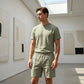 👕 60% RABATT! ☀️ Herren lässiges T-Shirt & Shorts Set – Leicht & atmungsaktiv – Ideal für Sommer, Freizeit oder Sport – bequemer 2-in-1 Look 🩳✨🌿