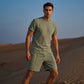 👕 60% RABATT! ☀️ Herren lässiges T-Shirt & Shorts Set – Leicht & atmungsaktiv – Ideal für Sommer, Freizeit oder Sport – bequemer 2-in-1 Look 🩳✨🌿