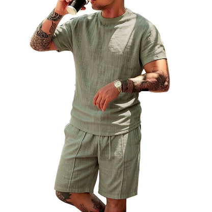 👕 60% RABATT! ☀️ Herren lässiges T-Shirt & Shorts Set – Leicht & atmungsaktiv – Ideal für Sommer, Freizeit oder Sport – bequemer 2-in-1 Look 🩳✨🌿