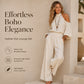 🌸 50% RABATT! 👗 Damen 2-teiliges Set – Cold-Shoulder Neckholder-Top & weite Hose – Leicht, elegant & vielseitig – Perfekt für Sommer & Urlaub ☀️