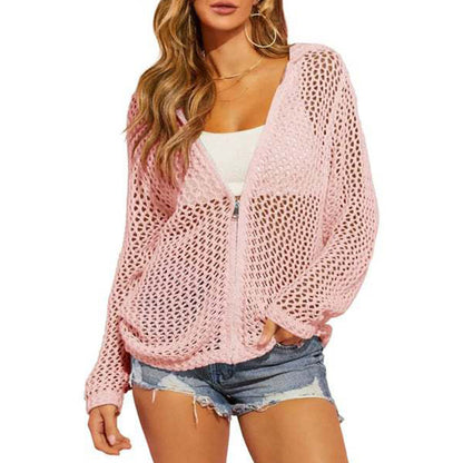 🌸 50% RABATT! ☀️ Damen Strickjacke mit offenem Strick & Reißverschluss – Leicht, luftig & vielseitig – Ideal für Frühling & Sommer 🌿