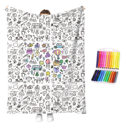🎨 50% RABATT! 🖍️ Kuschel‑Mal‑Decken‑Set – Kreativ, weich & unterhaltsam ✨