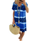 🐆 50% RABATT! 👗 Damen Casual Batik Leopardenmuster V-Ausschnitt Kleid – Leichter Stoff, lässiger Schnitt & stylishes Design – Perfekt für Sommer, Strand & Alltag ☀️