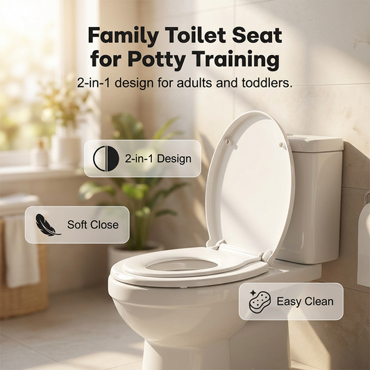 🚽 60% RABATT! 👶 2-in-1-Toilettensitz für Erwachsene & Kinder – Klappbar, rutschfest & einfache Montage – Perfekt für Familien mit Kleinkindern 🧸