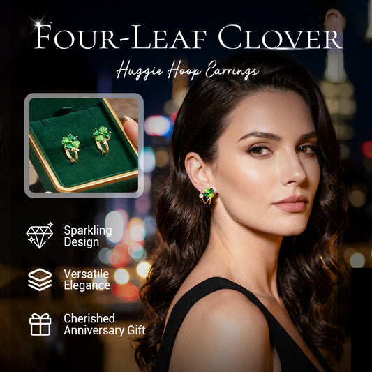 🍀 50% RABATT! ✨ Kleeblatt Huggie Creolen – 925 Silber, Pfeilbogen-Detail & leicht – Ideal für Alltag & als Glücksbringer 💚