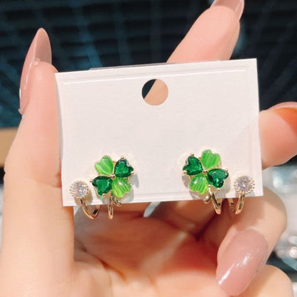 🍀 50% RABATT! ✨ Kleeblatt Huggie Creolen – 925 Silber, Pfeilbogen-Detail & leicht – Ideal für Alltag & als Glücksbringer 💚