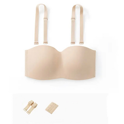 👙 50% RABATT! ✨ Damen Unsichtbarer Push-up Bandeau-BH – Stützend, nahtlos & verstellbar – Perfekt für trägerlose Looks & besondere Anlässe 💃