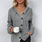 🧥 50% RABATT! 🛍️ Damen-Strickjacke mit Kapuze & Knopfleiste – Einfarbig, mit Kordelzug & vielseitig – Ideal für Alltag & Freizeit 🌿