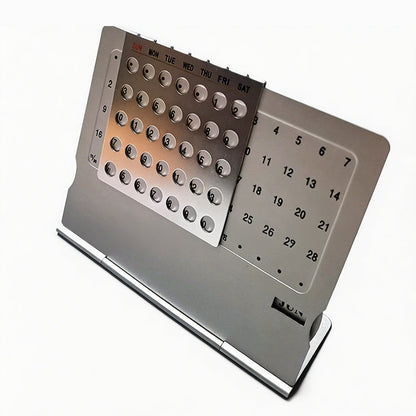 ⏳ KAUFE 2, ERHALTE 1 GRATIS! 📅 Moderner minimalistischer Schiebe-Metallkalender – Elegant, wiederverwendbar & platzsparend – Ideal für Schreibtisch & Zuhause ✨