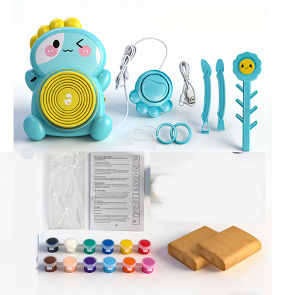 🎨 60% RABATT! 🏺 Kinder Elektrische Töpferscheibe DIY Set – Einfache Bedienung, kreatives Erlebnis & sicher – Perfekt zum Modellieren und Gestalten mit Ton 👧