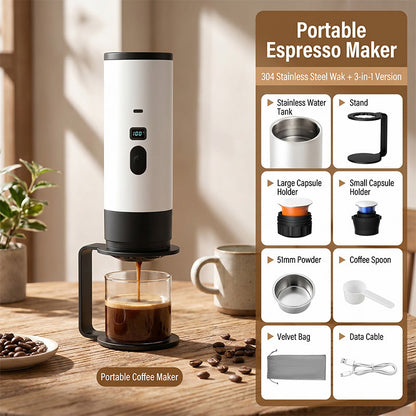 ☕ 60% RABATT! 🚗 Tragbare Espressomaschine für Reisen – Akkubetrieben, kompakt & ideal für unterwegs – Perfekter Kaffee im Auto oder Zelt ⛺✨