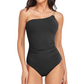👙 50% RABATT! 🌊 Damen Badeanzug mit One-Shoulder-Träger & Raffung – Figurschmeichelnd, elegant & bequem – Perfekt für Strand & Pool ☀️