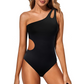 👙 50% RABATT! 🌊 Damen Badeanzug mit One-Shoulder-Träger & Raffung – Figurschmeichelnd, elegant & bequem – Perfekt für Strand & Pool ☀️