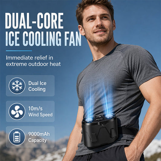 💨 60% RABATT! 🧊 Tragbarer Hüftclip-Ventilator mit Dual-Core-Eiskühlung – Leicht, leistungsstark & wiederaufladbar – Perfekt für heiße Tage, Outdoor & Reisen ☀️