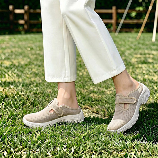 👟 50% RABATT! 🌸 Damen-Clogs mit verstellbarem Riemen – Atmungsaktives Mesh, Plateausohle & bequem – Ideal für Alltag & Freizeit ☀️