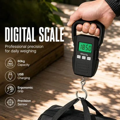 🧳 50% RABATT! ⚖️ Digitale Kofferwaage wiederaufladbar – Präzise, kompakt & einfach zu bedienen – Ideal zur Vermeidung von Übergepäckgebühren ✈️