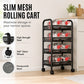 🛒 50% RABATT! 🏠 Rollbarer Mehrzweck-Aufbewahrungswagen – 3/4 Ebenen, Metallgitter & mobil – Platzsparend & vielseitig für Küche, Bad & Büro ✨