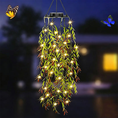 🌿 50% RABATT! 💡 Solar-Hängelichterkette Weidenblatt – Solarbetrieben, wasserdicht & warmes Licht – Perfekte Garten- & Terrassen-Deko für gemütliche Abende 🌙