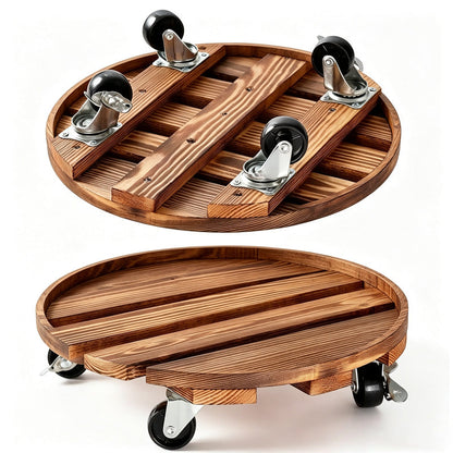 🌿 50% RABATT! 🪴 Runder Holz-Pflanzenroller mit 360°-Rollen – Mobiler Blumentopf-Untersetzer, stabil & praktisch – Ideal für einfaches Umlagern von Pflanzen im Haus 🏠