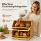 🍞 50% RABATT! 🎋 Doppelstöckige Brot-Aufbewahrungsbox aus Bambus – Nachhaltig, atmungsaktiv & platzsparend – Hält Brot länger frisch & ordentlich ✨